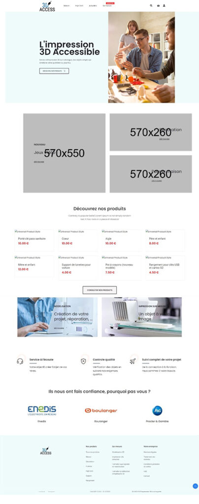 Page d'accueil de 3D ACCESS
