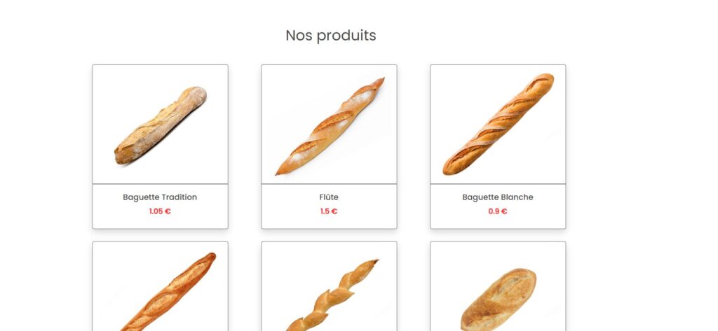 Page produits