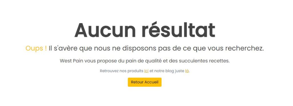 Recherche aucun résultat